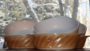 Vintage Fire King Peach Luster Small Gratin Dish by Anchor Hocking Set of 6 - Scotch Street Vintage