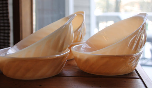 Vintage Fire King Peach Luster Small Gratin Dish by Anchor Hocking Set of 6 - Scotch Street Vintage