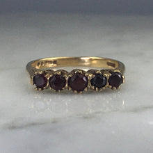 Load image into Gallery viewer, Vintage Garnet Band inYellow Gold. January Birthstone. 2 Year Anniversary. Stacking Ring. - Scotch Street Vintage