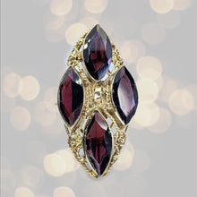 Load image into Gallery viewer, Vintage Garnet Cluster Statement Ring. 14k Yellow Gold. January Birthstone. 2 Year Anniversary. - Scotch Street Vintage