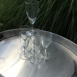 Vintage Glassware Cordial / Shot / Desert Wine Glasses Flute Shaped Set of 6 - Scotch Street Vintage