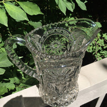 Load image into Gallery viewer, Vintage Glassware Pitcher in Pressed Glass Daisy Pattern. Barware. Servingware. Water Pitcher. - Scotch Street Vintage