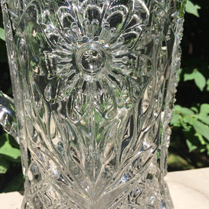 Vintage Glassware Pitcher in Pressed Glass Daisy Pattern. Barware. Servingware. Water Pitcher. - Scotch Street Vintage