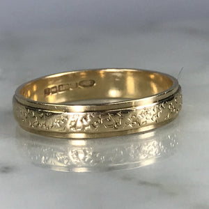 Vintage Gold Band in 9k Yellow Gold. Perfect Wedding Ring, Thumb Ring or Stacking Band - Scotch Street Vintage