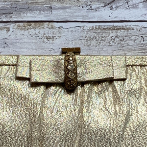Vintage Gold Lame Clutch. 1960s Evening Bag. Glamorous Gold Purse. Vintage Fashion. - Scotch Street Vintage