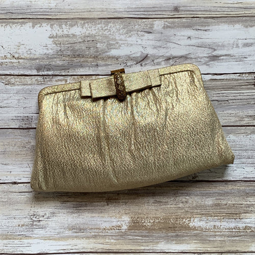 Vintage Gold Lame Clutch. 1960s Evening Bag. Glamorous Gold Purse. Vintage Fashion. - Scotch Street Vintage