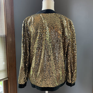 Vintage Gold Sequin Cardigan or Jacket by Edith Flagg's Three Flaggs V