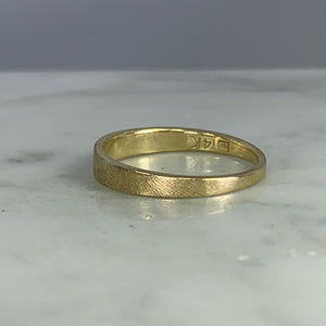 Vintage Gold Wedding Band. 14K Yellow Gold. Stacking Ring. Estate Fine Jewelry. Size 5. - Scotch Street Vintage
