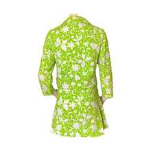 Load image into Gallery viewer, Vintage Green and White Spring Coat from Saks Fifth Avenue. Butterfly and Floral Design. - Scotch Street Vintage