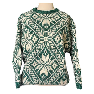Vintage Green Fair Isle Sweater by United Colors of Benetton. Trending Fall Fashion. Ski Slope Style. - Scotch Street Vintage