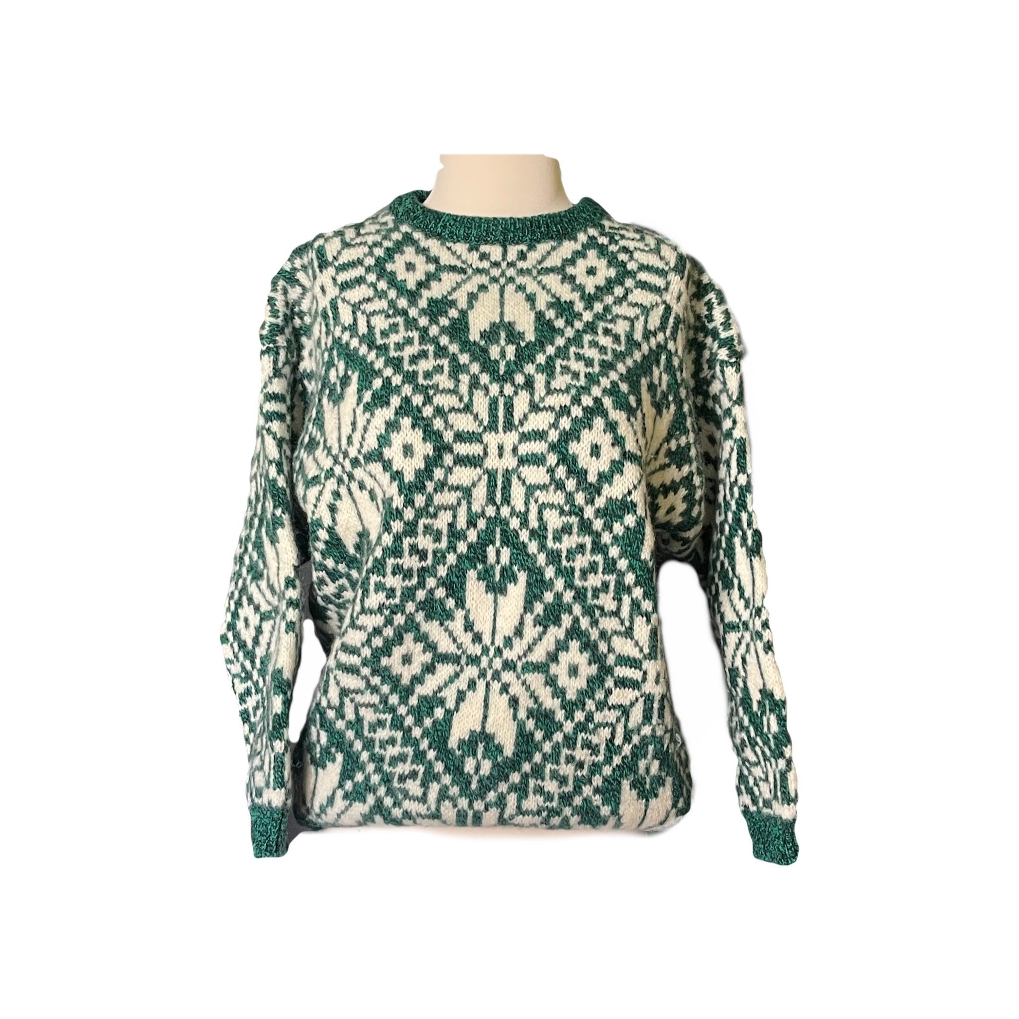 Vintage Green Fair Isle Sweater by United Colors of Benetton. Trending
