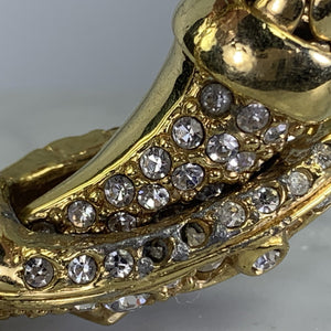 Vintage Kenneth J Lane Snake bracelet. Gold Tone Wrap Bracelet with Rhinestones. Estate Jewelry. - Scotch Street Vintage