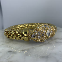 Load image into Gallery viewer, Vintage Kenneth J Lane Snake bracelet. Gold Tone Wrap Bracelet with Rhinestones. Estate Jewelry. - Scotch Street Vintage