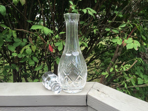 Vintage Lead Crystal Decanter. Liquor Bottle. Etched Diamond Pattern. Glassware. Decanter with Crystal Stopper. Barware. Serving. Tableware. - Scotch Street Vintage