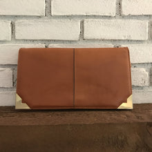 Load image into Gallery viewer, Vintage Leather Clutch from Saks Fifth Avenue Spain. Strap and Gold Accents. Circa 1970. - Scotch Street Vintage