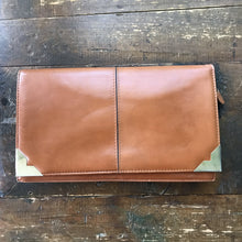 Load image into Gallery viewer, Vintage Leather Clutch from Saks Fifth Avenue Spain. Strap and Gold Accents. Circa 1970. - Scotch Street Vintage