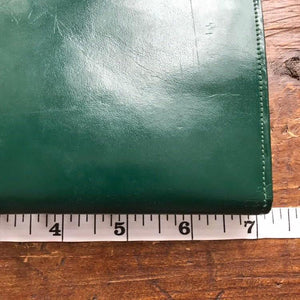 Vintage Leather Clutch / Wallet from Saks Fifth Avenue with built in Timer. Forest Green Leather. - Scotch Street Vintage