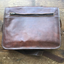Load image into Gallery viewer, Vintage Leather Satchel Briefcase. Brown Leather Attache. Unique Backpack. Office Decor. Graduation Gift. Fathers Day Gift. Gift for Him. - Scotch Street Vintage
