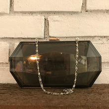 Load image into Gallery viewer, Vintage Lucite Translucent Gray Clutch. Geometric Shaped Evening Bag. Vintage Fashion Accessory. - Scotch Street Vintage