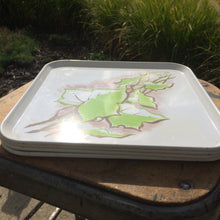Load image into Gallery viewer, Vintage Metal Tray. Serving Tray with Green Leaf Pattern. Serving Pattern. Home Decor. Kitchen Decoration. Platter. - Scotch Street Vintage