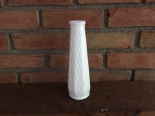 Load image into Gallery viewer, Vintage Milk Glass Vase by Brody. Diamond Pattern Milkglass. Decorative Bud Vase. Cottage Chic. French Country. Home Decor. Decoration. - Scotch Street Vintage