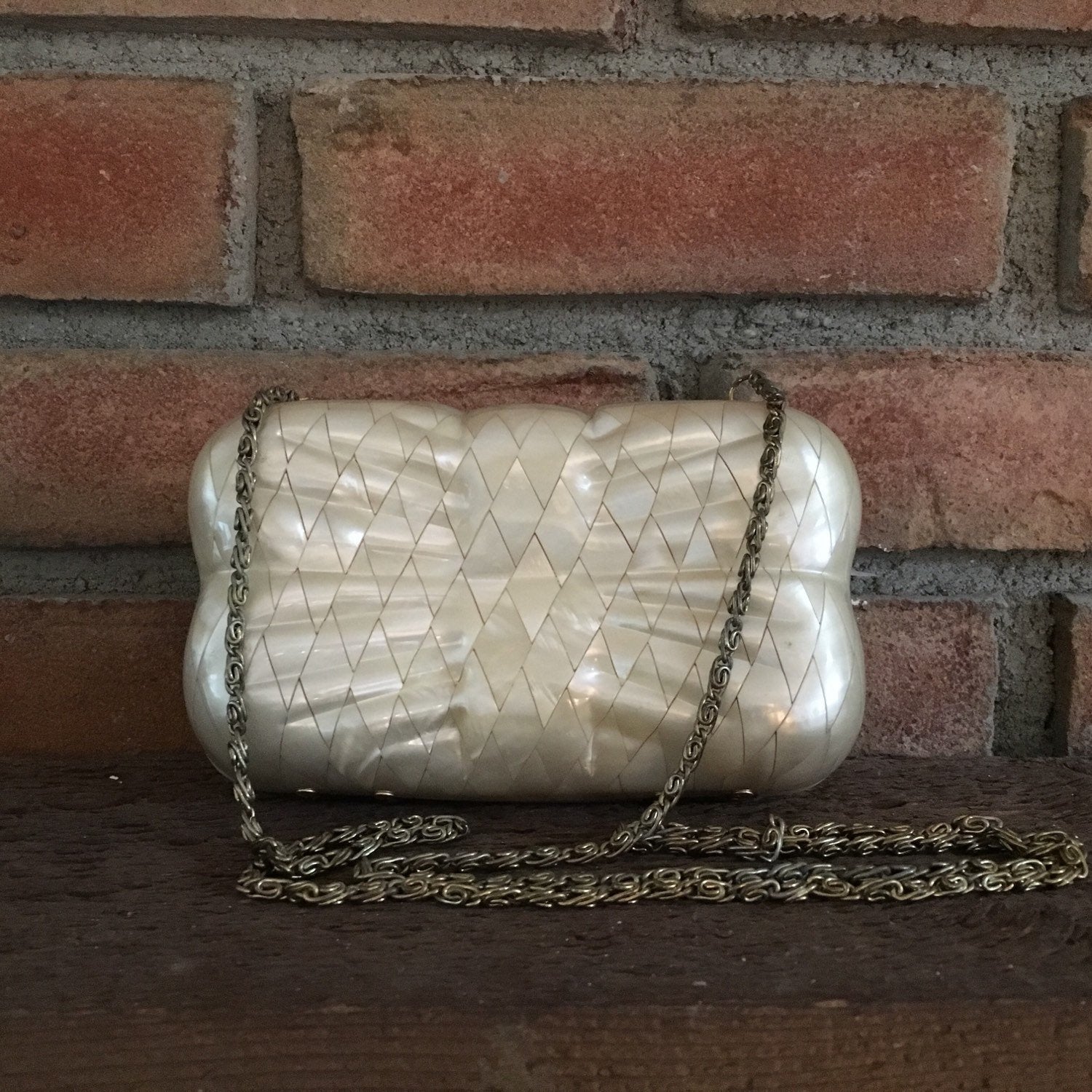 Mary Frances mother of pearl freshwater pearls beaded evening purse handbag  | eBay