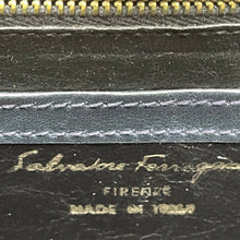 Load image into Gallery viewer, Vintage Navy Blue Leather Clutch by Salvatore Ferragamo. Gold Tone Hardware. 1980s Designer Bag. - Scotch Street Vintage