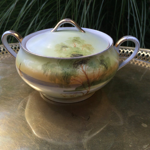 Vintage Nippon China Bowl and Lid. Early 1900s Hand Painted Nippon China - Scotch Street Vintage