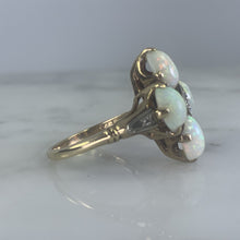 Load image into Gallery viewer, Vintage Opal and Diamond Statement Ring set in Yellow Gold. October Birthstone. 1950s Estate Jewelry - Scotch Street Vintage