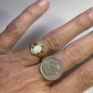 Vintage Opal Engagement Ring. 14K Yellow Gold. October Birthstone. 14th Anniversary. Estate Jewelry. - Scotch Street Vintage