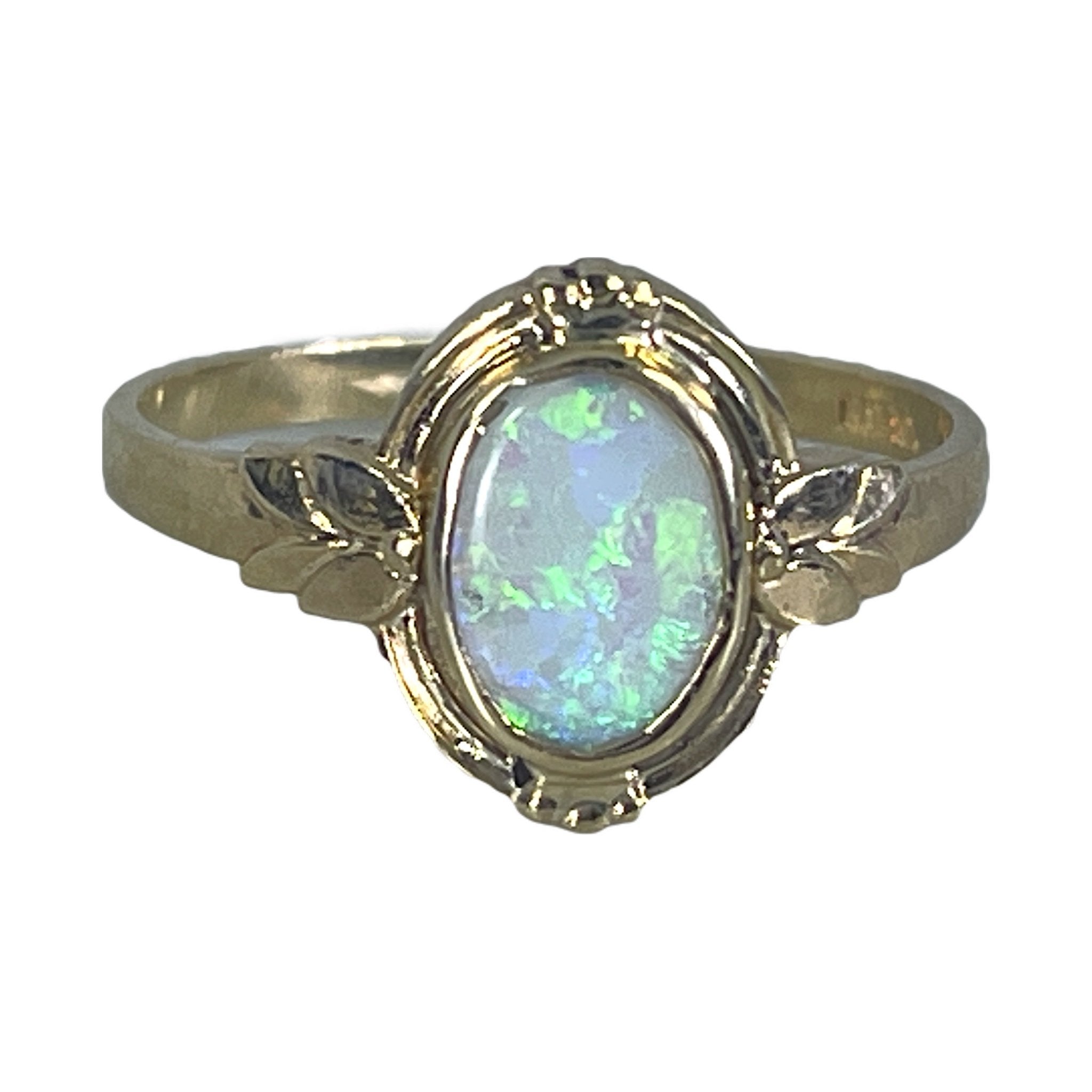Vintage Opal Ring set in a 10K Unique Engagement Ring or Gradu