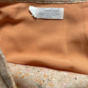Vintage Peach Tweed Wool Pencil Skirt by Pendleton. Perfect Office Attire or Dress up for Night Out. - Scotch Street Vintage