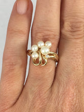 Load image into Gallery viewer, Vintage Pearl and Diamond Ring. Pearl Grape Bushel Design. 14k Yellow Gold. June Birthstone. - Scotch Street Vintage