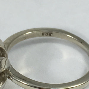 Vintage Pearl Art Nouveau Flower Ring. 10K White Gold. June Birthstone. 4th Anniversary Gift. - Scotch Street Vintage