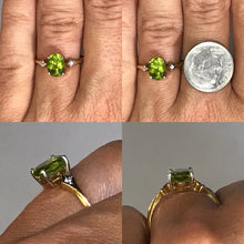 Load image into Gallery viewer, Vintage Peridot and Diamond Ring in 18K Gold. August Birthstone. 16th Anniversary. - Scotch Street Vintage