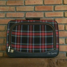 Load image into Gallery viewer, Vintage Plaid Suitcase. Air Cruiser by Leeds. Red Plaid Luggage. Train Case. Overnight Bag. - Scotch Street Vintage