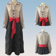 Vintage Polka Dot Rockabilly Lounge Gown for Saks Fifth Avenue. - Scotch Street Vintage