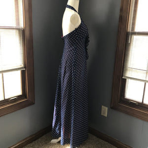 Vintage Polka Dot Sundress and Capelet by Phyllis Sues for Saks Fifth Avenue. Navy Blue and White - Scotch Street Vintage