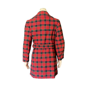 Vintage Red Christmas Plaid Wool Coat by Pendleton. Warm Stylish Winter Coat. 1950s Fashion. - Scotch Street Vintage