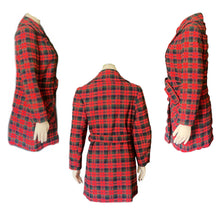Load image into Gallery viewer, Vintage Red Christmas Plaid Wool Coat by Pendleton. Warm Stylish Winter Coat. 1950s Fashion. - Scotch Street Vintage