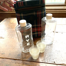 Load image into Gallery viewer, Vintage Red Plaid Portable Travel Bar. Rye and Scotch Decanters. Vintage Barware. Gift for Him. - Scotch Street Vintage
