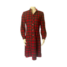 Load image into Gallery viewer, Vintage Red Plaid Wool Shirt Dress by Pendleton. Perfect Traditional Preppy Style for the Holidays. - Scotch Street Vintage