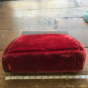 Vintage Red Velvet Clutch by Saks Fifth Avenue from the early 1900s. Vintage Fashion. - Scotch Street Vintage