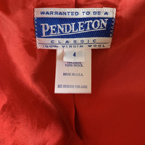 Vintage Red Wool Double Breasted Blazer from Pendleton. 1980s Boxy Style Jacket. - Scotch Street Vintage
