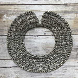 Vintage Rhinestone Collar Choker Necklace with 600 Rhinestones and Lace Filigree. Wedding Jewelry. - Scotch Street Vintage