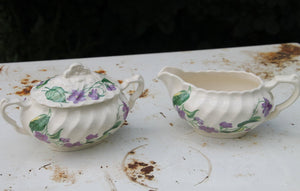 Vintage Royal Violet China Cream and Sugar Set by Royal China USA with Delicate Hand Painted Violet Pattern Serving Set of 2 - Scotch Street Vintage