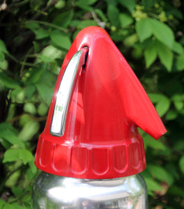 Vintage Seltzer Bottle by Sparklet. Metal and Red Enamel Barware. Made in the USA. Bar Bottle. Acid Label - Scotch Street Vintage