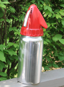 Vintage Seltzer Bottle by Sparklet. Metal and Red Enamel Barware. Made in the USA. Bar Bottle. Acid Label - Scotch Street Vintage