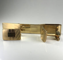 Load image into Gallery viewer, Vintage Simon Gold Filled Cufflinks and Tie Bar/ Money Clip Set. Grooms Gift. Cuff Links. - Scotch Street Vintage