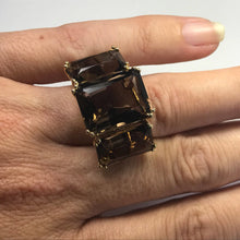 Load image into Gallery viewer, Vintage Smoky Quartz Ring in 14K Yellow Gold. 17+ CTW. Cocktail Ring. Estate Jewelry - Scotch Street Vintage